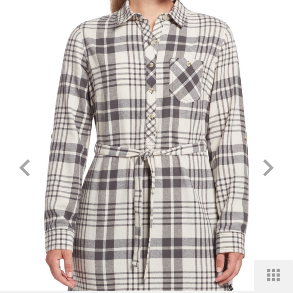 NWOT WOMENS JRS FLANNEL TUNIC TOP SZ LARGE